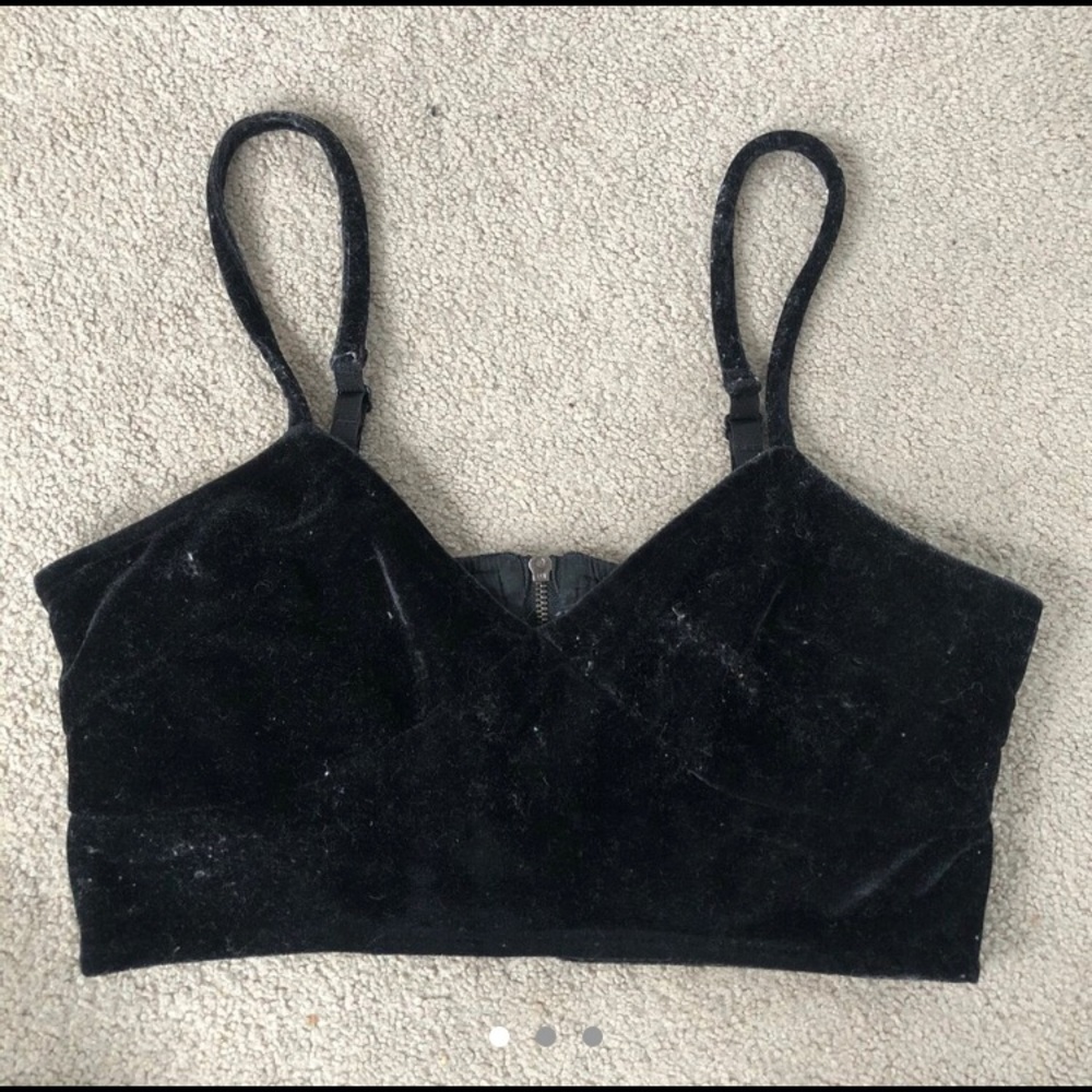 Black velvet bralette